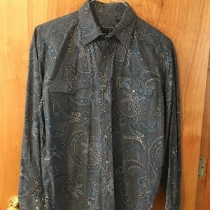 Roper Blue Paisley Pearl Snap Long Sleeve Western